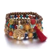 Bohemian-style multi-layer wooden bead beaded bracelet, elastic bracelet manufacturer direct supply of jewelry, European and American accessories wholesale Application Scenario
